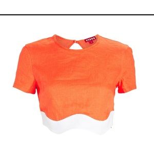 Staud NWT Ciana Linen Crop Top
